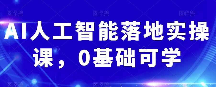 AI人工智能落地实操课，0基础可学-雲鼎文化传媒