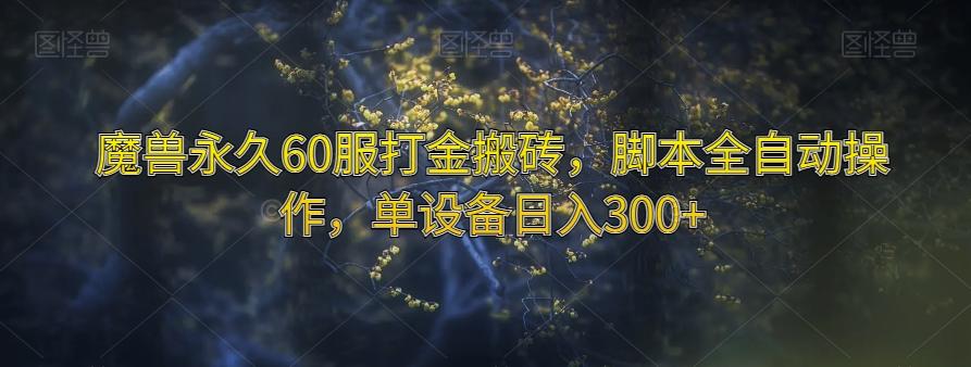 魔兽永久60服打金搬砖，脚本全自动操作，单设备日入300+【揭秘】-雲鼎文化传媒