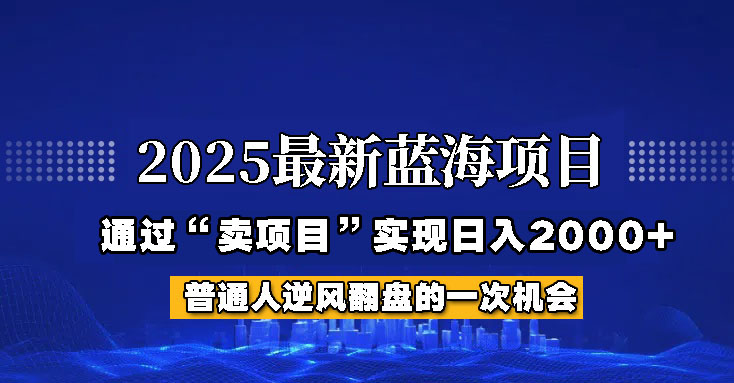 2025年蓝海项目，如何通过“网创项目”日入2000+-雲鼎文化传媒