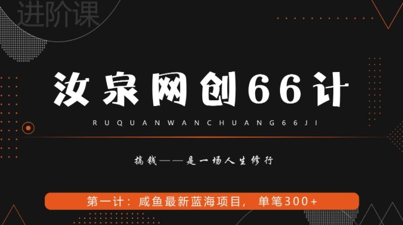 汝泉网创66计之第1计：闲鱼长期稳定项目，单笔变现300+-雲鼎文化传媒