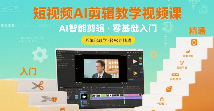 短视频AI剪辑教学视频课，入门到精通-雲鼎文化传媒