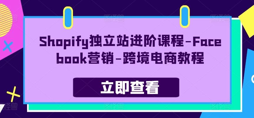 Shopify独立站进阶课程-Facebook营销-跨境电商教程-雲鼎文化传媒