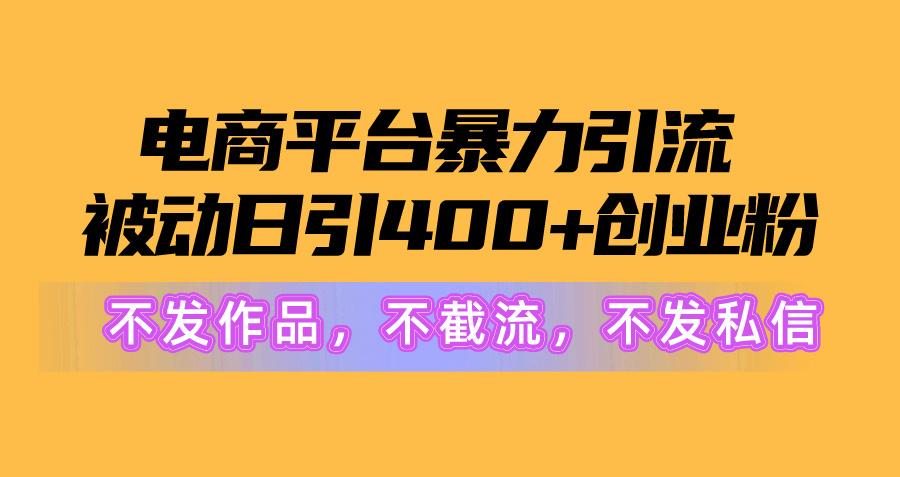 电商平台暴力引流,被动日引400+创业粉不发作品，不截流，不发私信-雲鼎文化传媒