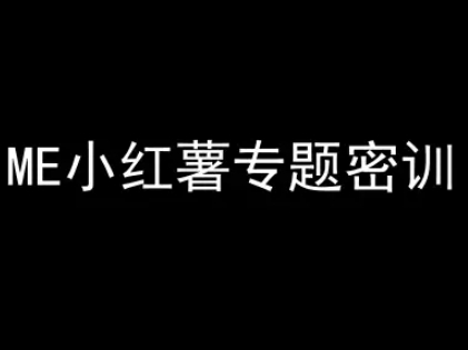 ME小红薯专题密训-小红书电商教程-雲鼎文化传媒