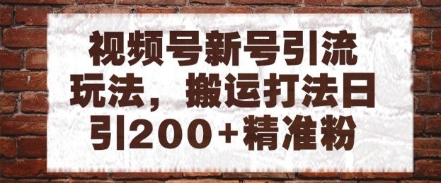 视频号新号引流玩法，搬运打法日引200+精准粉，可矩阵放大【揭秘】-雲鼎文化传媒