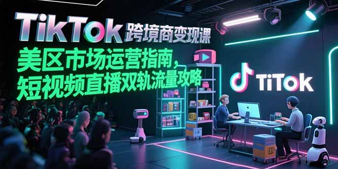 TikTok跨境电商变现课，美区市场运营指南，短视频直播双轨流量攻略-雲鼎文化传媒