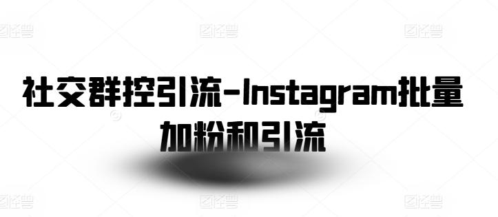 社交群控引流-Instagram批量加粉和引流-雲鼎文化传媒