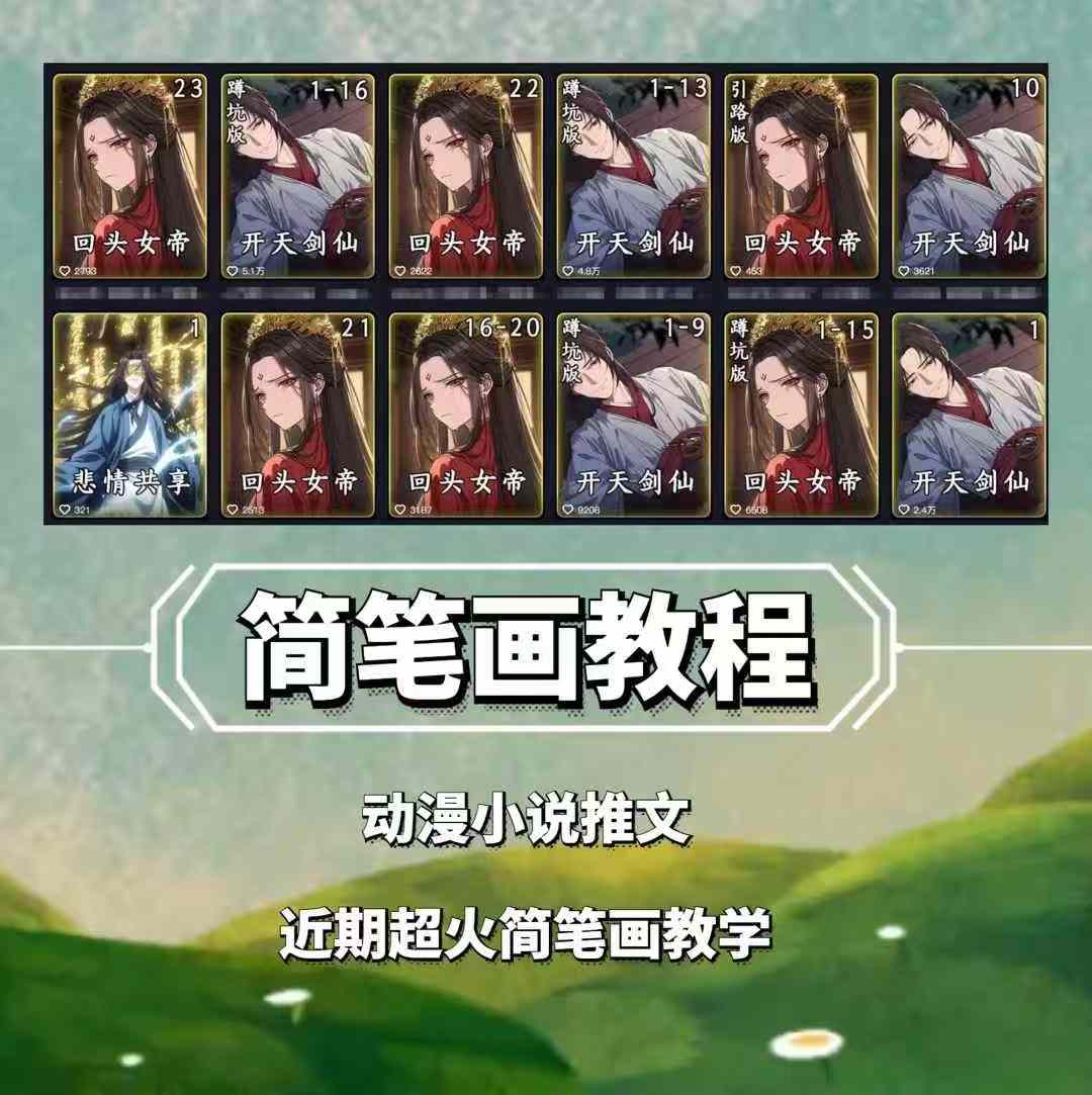 兜兜简笔画教学，小说推文动漫玩法，可做伙伴计划、分成计划、接广告等-雲鼎文化传媒