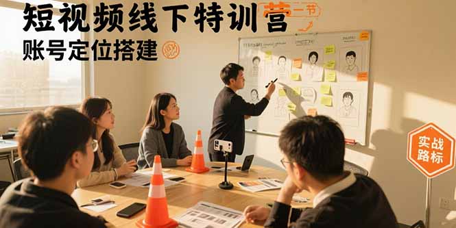 短视频线下特训营：账号定位搭建/口播号拍摄剪辑/直播间流量入口/变现实战-雲鼎文化传媒