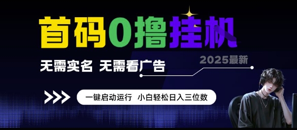 首码0撸挂G项目，无需实名无需看广告 一键启动运行，小白轻松日入三位数【揭秘】-雲鼎文化传媒