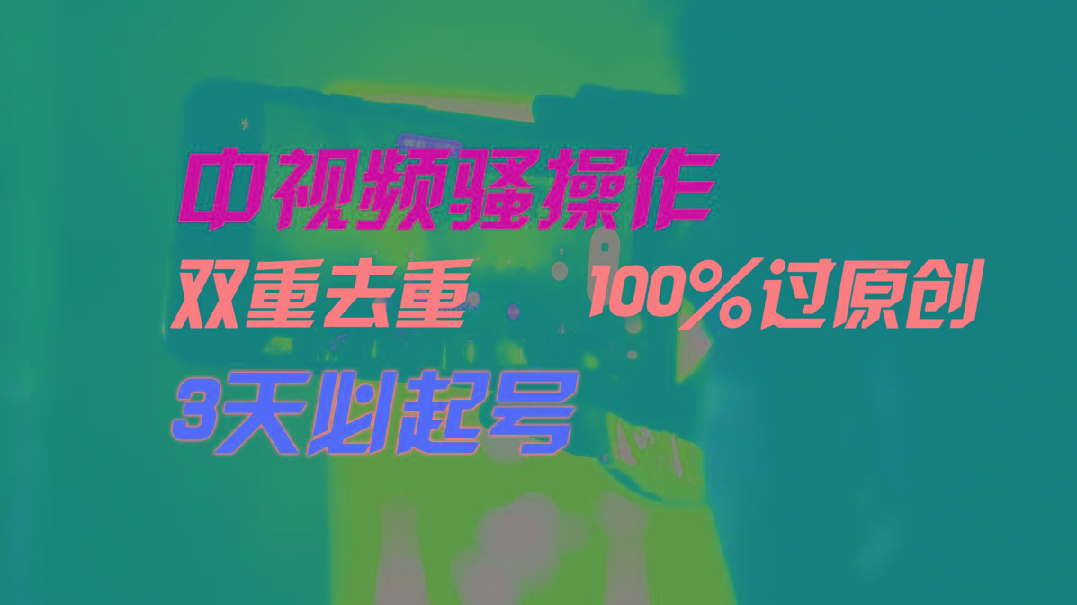 中视频骚操作，双重去重100%过原创，3天比必起号，简单无脑，月入3W+-雲鼎文化传媒