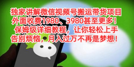 独家讲解微信视频号搬运带货项目，保姆级详细教程-雲鼎文化传媒