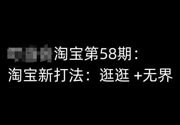 淘宝第58期培训课程，淘宝新打法：逛逛 +无界-雲鼎文化传媒