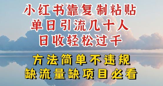 小红书靠复制粘贴单日引流几十人目收轻松过千，方法简单不违规【揭秘】-雲鼎文化传媒