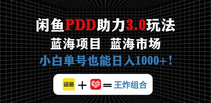 闲鱼卖拼多多助力项目，蓝海市场新手也能单号日入1000+-雲鼎文化传媒