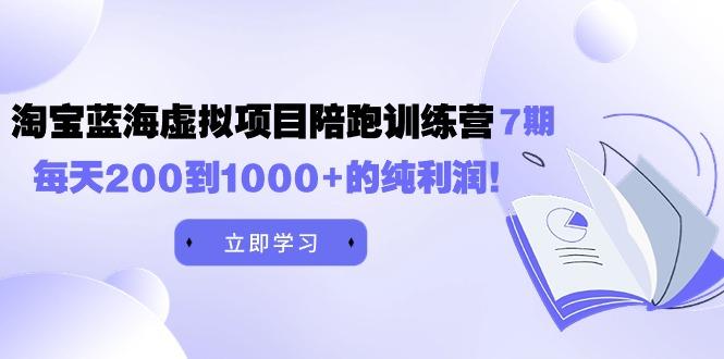 (9541期)黄岛主《淘宝蓝海虚拟项目陪跑训练营7期》每天200到1000+的纯利润-雲鼎文化传媒