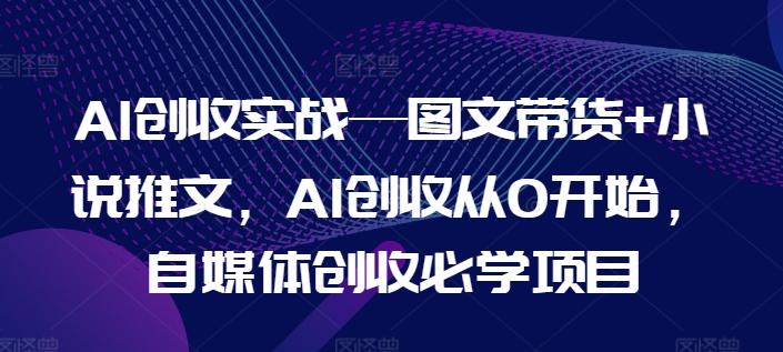 AI创收实战—图文带货+小说推文，AI创收从0开始，自媒体创收必学项目-雲鼎文化传媒