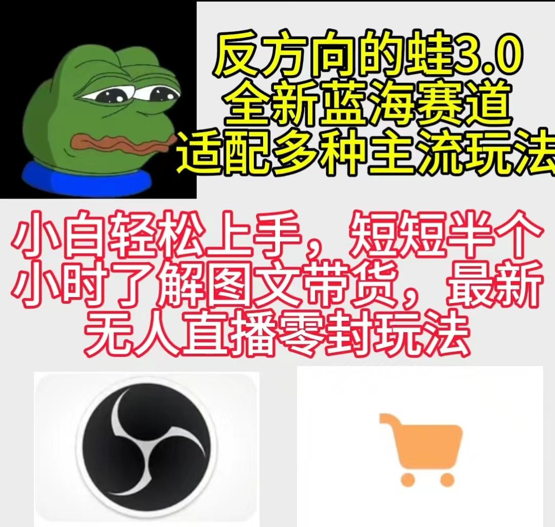 (9485期)反方向的蛙3.0，图文最新玩法，变现多元化，新蓝海项目，小白轻松上手-雲鼎文化传媒