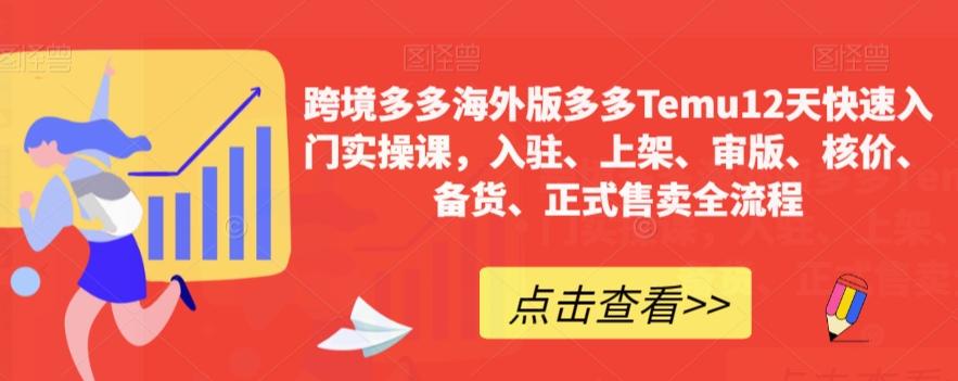 跨境多多海外版多多Temu12天快速入门实操课，入驻、上架、审版、核价、备货、正式售卖全流程-雲鼎文化传媒