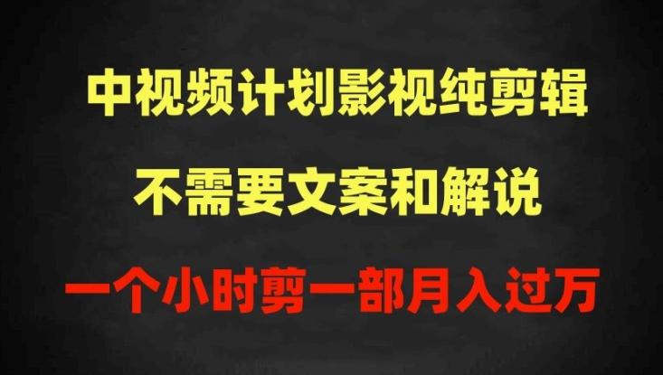 中视频计划影视纯剪辑，不需要文案和解说，一个小时剪一部，100%过原创月入过万【揭秘】-雲鼎文化传媒