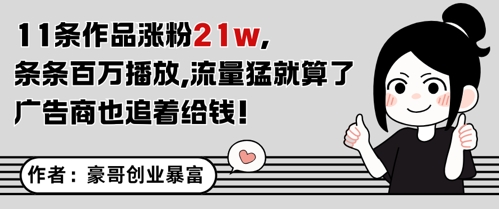 11条作品涨粉21W，条条百W播放，流量猛就算了，广告商也追着给钱-雲鼎文化传媒