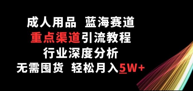 成人用品，蓝海赛道，重点渠道引流教程，行业深度分析，无需囤货，轻松月入5W+【揭秘】-雲鼎文化传媒