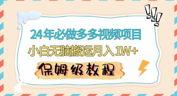 人人都能操作的蓝海多多视频带货项目，小白无脑搬运月入10000+【揭秘】-雲鼎文化传媒