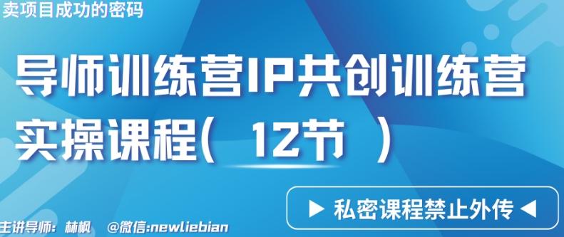 导师训练营3.0IP共创训练营私密实操课程(12节)-卖项目的密码成功秘诀【揭秘】-雲鼎文化传媒