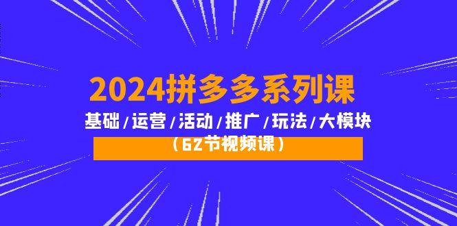 (10019期)2024拼多多系列课：基础/运营/活动/推广/玩法/大模块(62节视频课)-雲鼎文化传媒