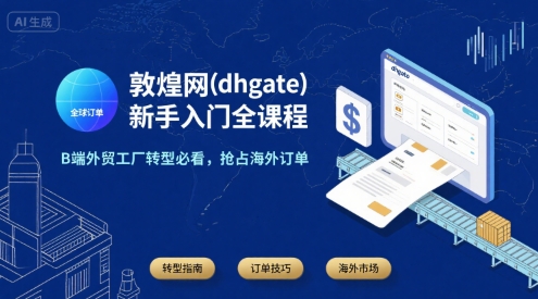 敦煌网(dhgate)新手入门全课程，B端外贸工厂转型必看，抢占海外订单-雲鼎文化传媒