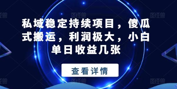 私域稳定持续项目，傻瓜式搬运，利润极大，小白单日收益几张【揭秘】-雲鼎文化传媒