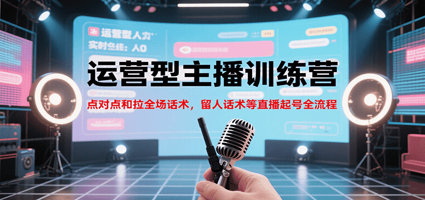 运营型主播训练营，点对点和拉全场话术，留人话术等直播起号全流程(更新7月)-雲鼎文化传媒