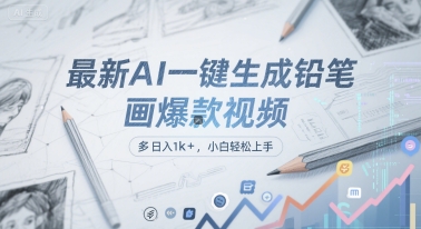 最新AI一键生成铅笔画爆款视频，多平台分发，日 入1k+，小白轻松上手【揭秘】-雲鼎文化传媒