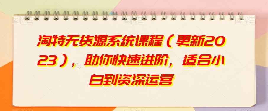 淘特无货源系统课程（更新2023），助你快速进阶，适合小白到资深运营-雲鼎文化传媒