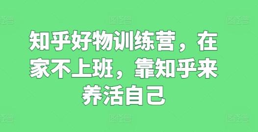 知乎好物训练营，在家不上班，靠知乎来养活自己-雲鼎文化传媒