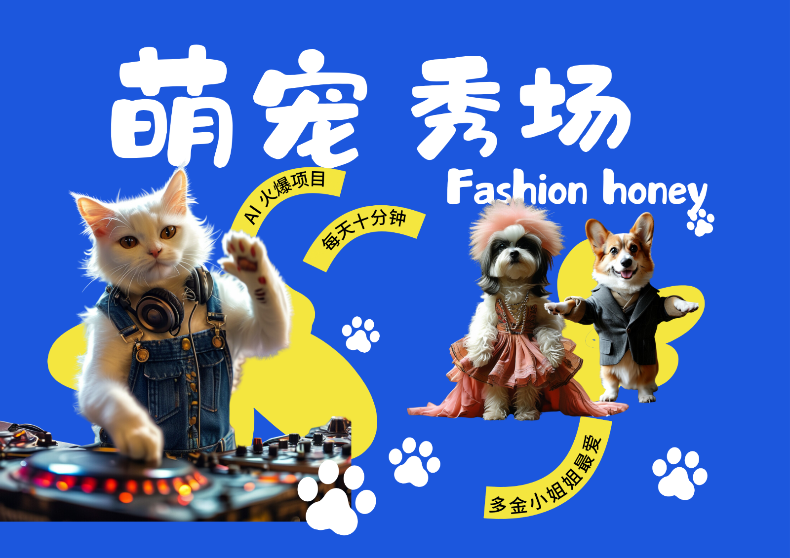 酷飒动物跳舞走秀 时尚喵FASHION汪 多金小姐姐最爱的 轻松月入破W-雲鼎文化传媒