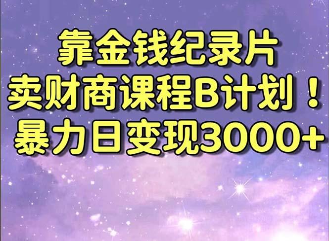 靠金钱纪录片卖财商课程B计划！暴力日变现3000+，喂饭式干货教程！-雲鼎文化传媒