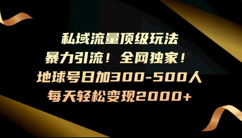 暴力引流，全网独家，地球号日加300-500人，私域流量顶级玩法，每天轻松变现2000+-雲鼎文化传媒