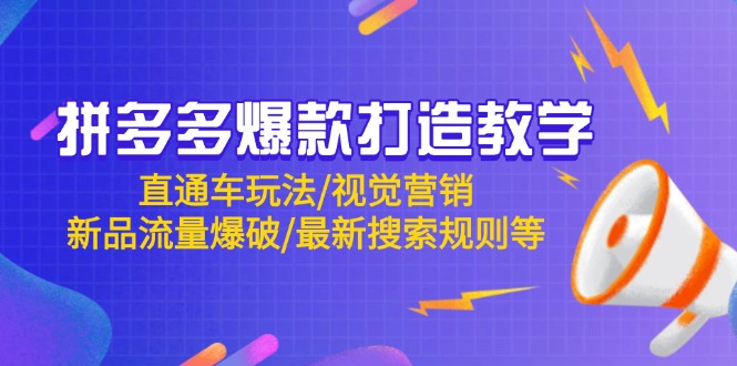 拼多多爆款打造教学：直通车玩法/视觉营销/新品流量爆破/最新搜索规则等-雲鼎文化传媒
