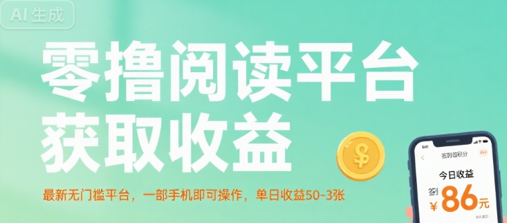 零撸阅读平台获取收益，最新无门槛平台，一部手机即可操作，单日收益50-3张【揭秘】-雲鼎文化传媒