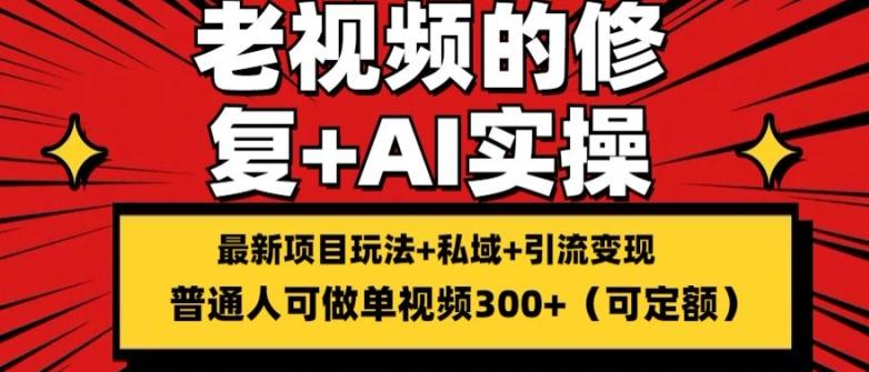 修复老视频的玩法，搬砖+引流的变现(可持久)，单条收益300+【揭秘】-雲鼎文化传媒