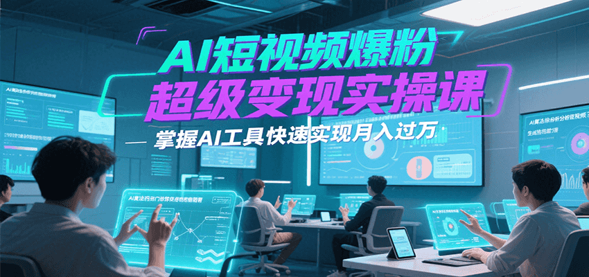 AI短视频爆粉超级变现实操课，掌握AI工具快速实现月入过万-雲鼎文化传媒