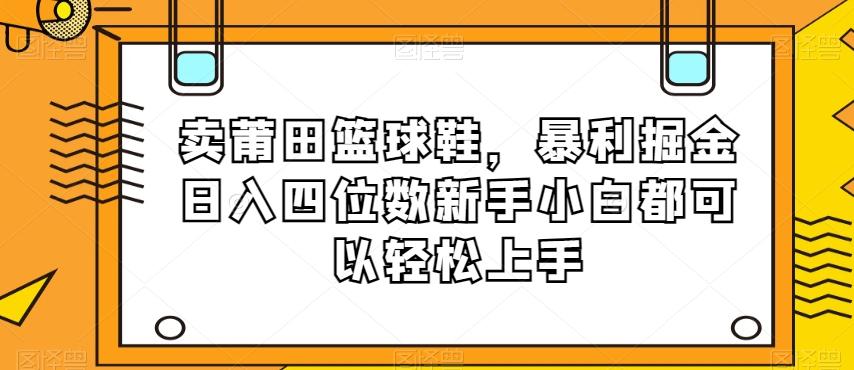 卖莆田篮球鞋，暴利掘金日入四位数新手小白都可以轻松上手【揭秘】-雲鼎文化传媒