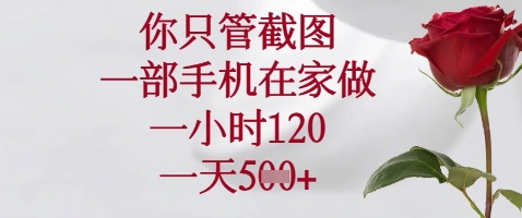你只管截图，一部手机在家做，苹果安卓都可以，一小时120，一天5张+【揭秘】-雲鼎文化传媒