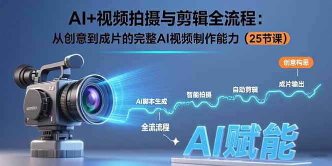 AI+视频拍摄与剪辑全流程：从创意到成片的完整AI视频制作能力(25节课-雲鼎文化传媒