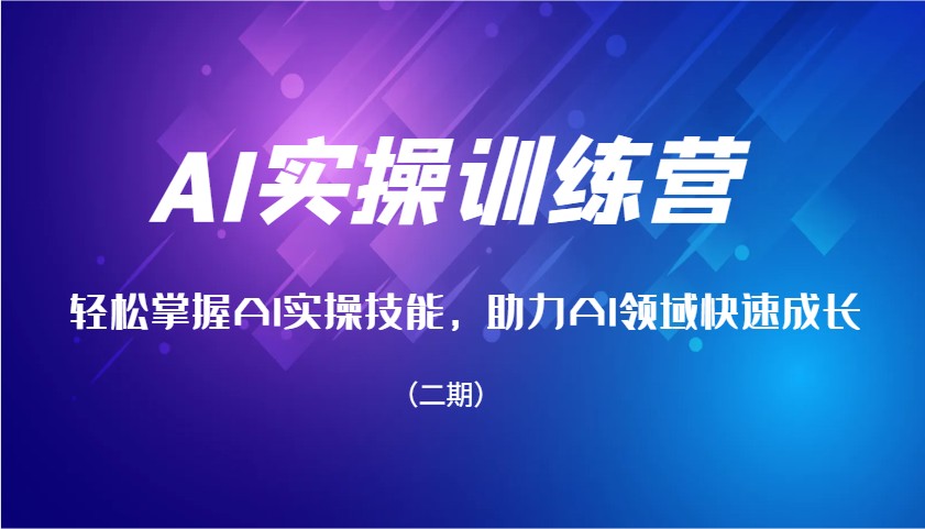AI实操训练营，轻松掌握AI实操技能，助力AI领域快速成长(二期)-雲鼎文化传媒