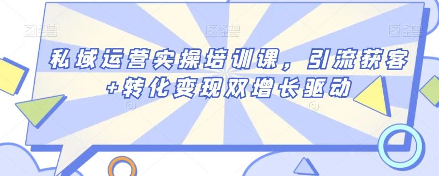 私域运营实操培训课，引流获客+转化变现双增长驱动-雲鼎文化传媒