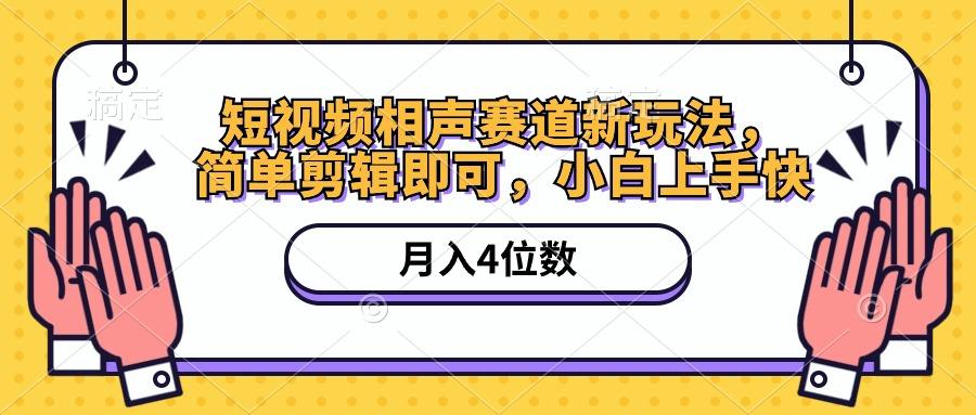 短视频相声赛道新玩法，简单剪辑即可，月入四位数(附软件+素材-雲鼎文化传媒
