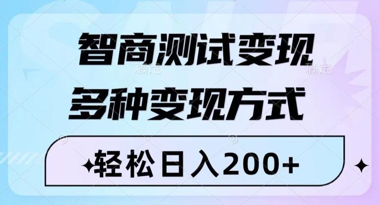 智商测试变现，轻松日入200+，几分钟一个视频，多种变现方式-雲鼎文化传媒