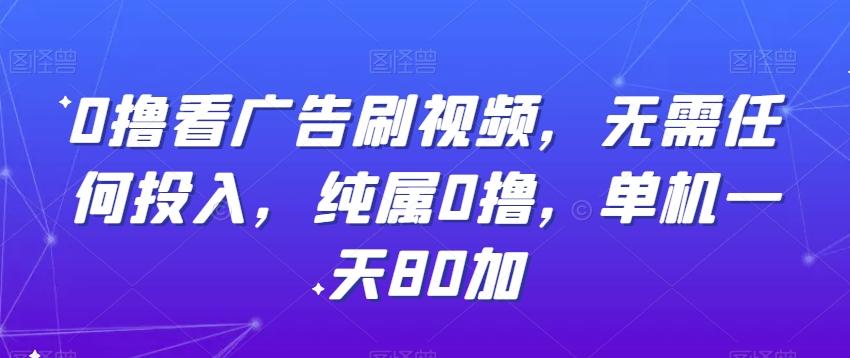 0撸看广告刷视频，无需任何投入，纯属0撸，单机一天80加-雲鼎文化传媒